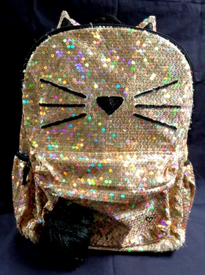 Mochila con oreja de gato con lentejuelas doradas JUSTICE Foto 1 de 4