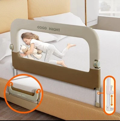 Riel protector de cama Deeteck para niños pequeños - 32" alturas ajustables y plegable Foto 1 de 4