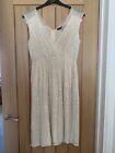 French Connection Nude Sequin Tulle Party Dress Size 10 12 UK