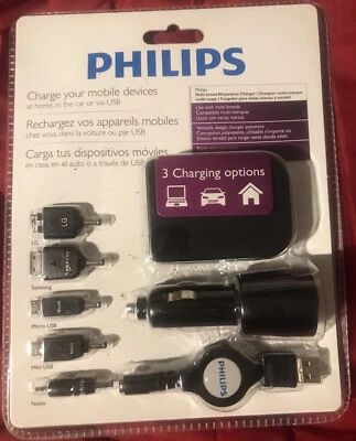 Kit carregador multifuncional Philips multimarca - 3 opções de carga - Imagem 1 de 4