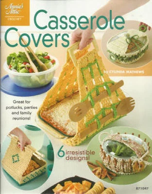 Casserole Covers Crochet Patterns 6 Styles Potluck Cozies Annie's Attic NEW - Image 1 of 2