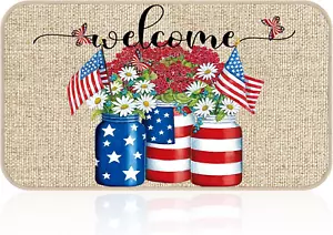 Independence Day Welcome Mats 4Th of July Doormat Patriotic Floor Mat Independen - Picture 1 of 7