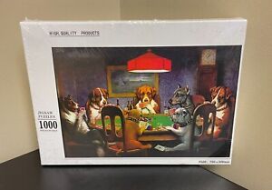 Dogs Playing Poker 1000 Piece Jigsaw Puzzle - C.M. Coolidge - Poker Card Dogs