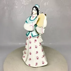 Soviet vintage porcelain figurine Azerbaijani girl dancer with tambourine USSR - Picture 1 of 10