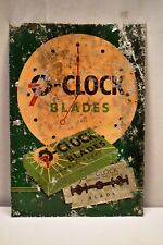 Vintage Gillette Razor Blades Advertising Tin Sign 7'O Clock Brand Shaving Old"2