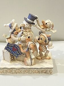 New Disney Traditions Mickey Minnie Pluto Donald Xmas Snowman Ornament BNIB