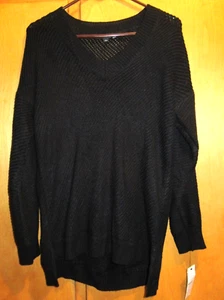 Signature Studio Black Size Large Women's Long Sleeve Knit Pullover Sweater NWT - Picture 1 of 6