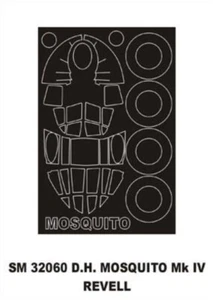 D.H. MOSQUITO Mk IV CANOPY PAINTING MASK TO REVELL KIT #32060 1/32 MONTEX - Picture 1 of 1