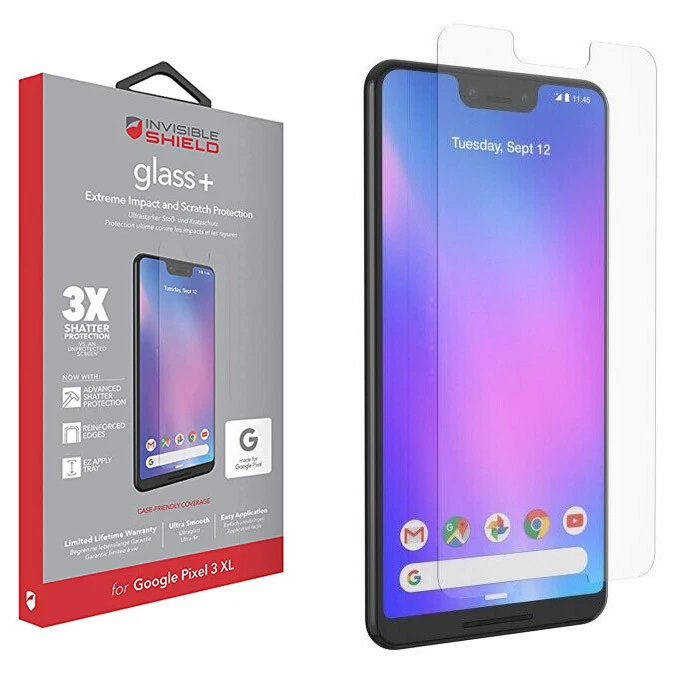 ZAGG InvisibleShield Glass+ Tempered Screen Protector Google Pixel 3 XL, Clear - Image 1 of 4