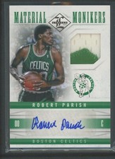 2012-13 Robert Parish 22/25 Auto Patch Panini Limited Material Monkers
