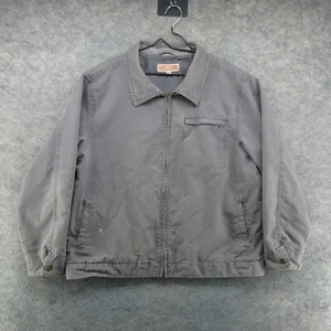 VTG Mossimo Jacket Mens XL Gray Detroit Style Faded Canvas Workwear Y2K Full Zip - Picture 1 of 21