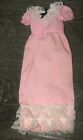 Vintage 1977 Barbie Skipper Long Pink Maxi Dress White Lace Best Buy #9711