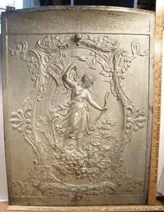 ORNATE VICTORIAN CAST IRON FIREPLACE SUMMER COVER DIANA ARTEMIS THE HUNTRESS - Picture 1 of 24