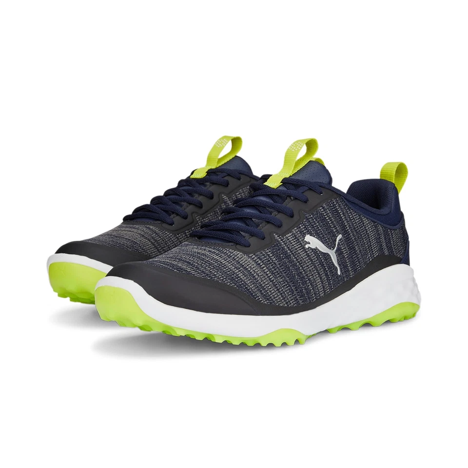 Puma Fusion Pro Herren Golfschuhe Navy/Silber/Lime