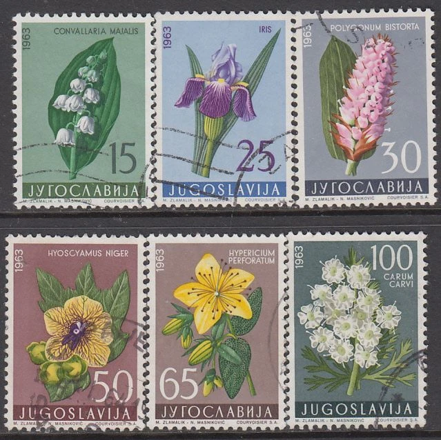 Iugoslávia - Edição de plantas medicinais (conjunto usado) 1963 (CV $8) - Imagem 1 de 1