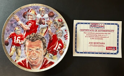 Sports Impressions Ltd. 1990 placa Joe Montana con certificado de autenticidad S.F. 49ers NFL #16 HOF '00! Foto 1 de 4