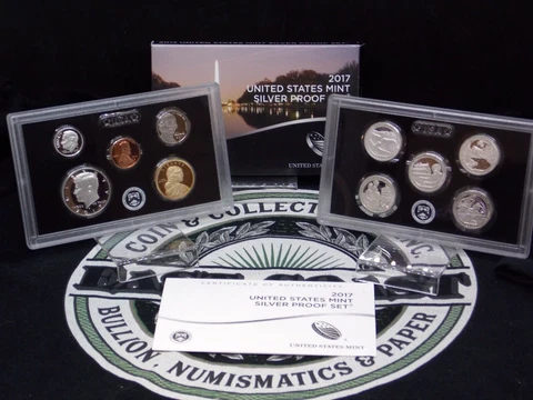 2017 "S" U.S. Mint Uncirculated SILVER Proof Set (10 Coin) Box & COA ECC&C, Inc Cover
