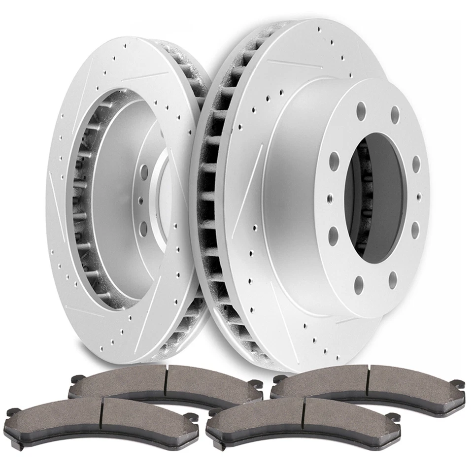 Front brake pads and rotors Drilled Slotted For 2003-2018 Chevrolet Express 3500 - Изображение 1 из 1