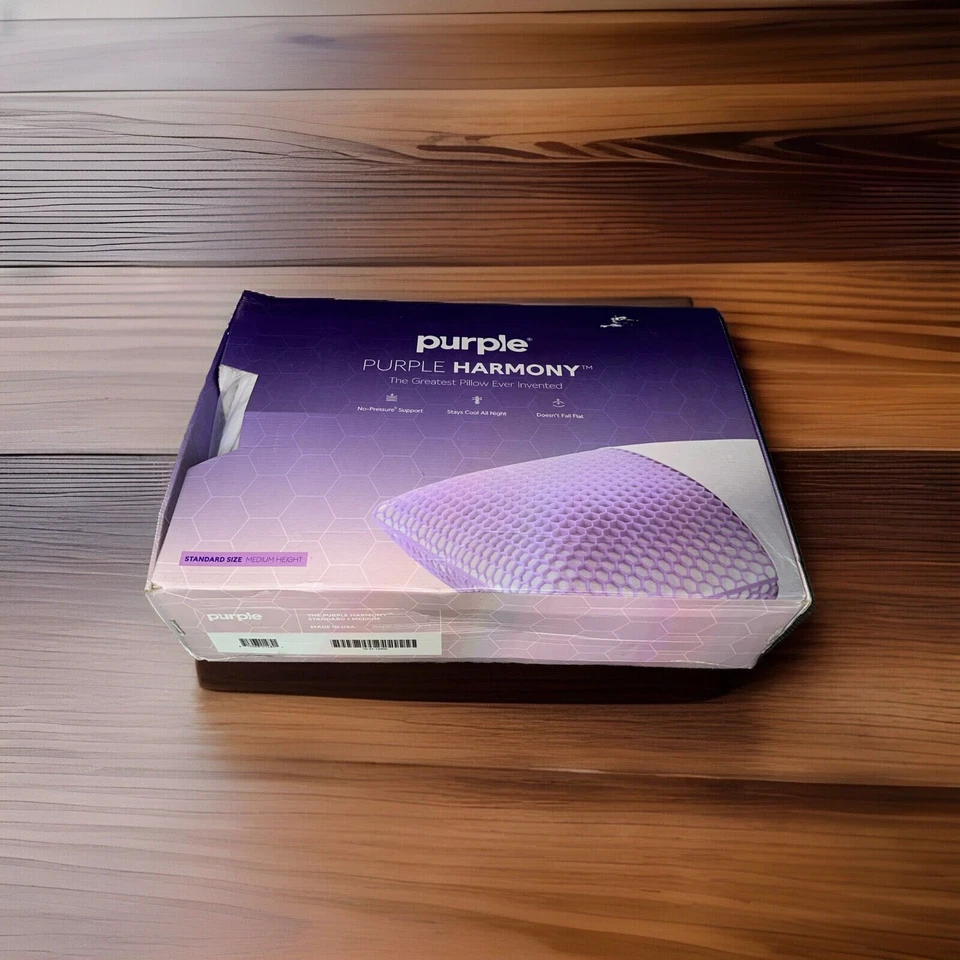 Purple Harmony Tall Bed Pillow - White