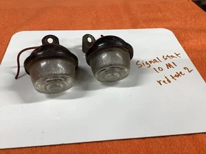 pair Signal-Stat 10 M1 auto EARLY backups LAMP oLd LIGHT TRUCK glass OriGiNaL - Picture 1 of 13
