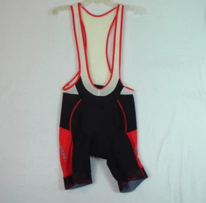 Santic Sports Men's Bib Shorts Black & Red  Medium Bike Bicycle Cycling Outdoors - Picture 1 of 12