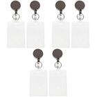6 Pcs Easy-pull Buckle Work Permit Badge Reel Retractable Card Holder
