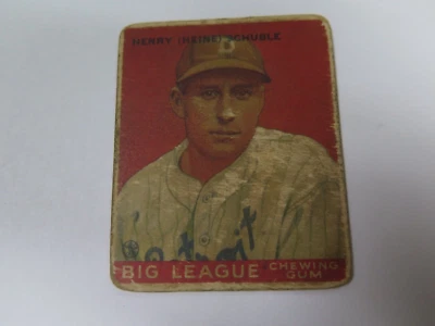 1933 Goudey Henry Heinie Schuble #4 Detroit Tigers Big League Gum BASEBALL CARD - Image 1 of 4