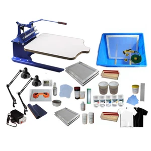 One Color Silk Screen Printing Kit Pallet Adjustable Press Exposure Unit - Picture 1 of 4