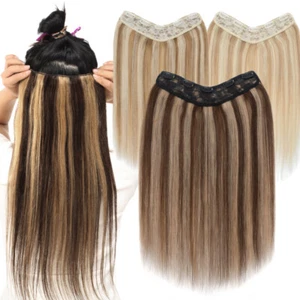 Clip In 100% Real Human Hair Extensions Remy One Piece Thick Full Head Highlight - Picture 1 of 24