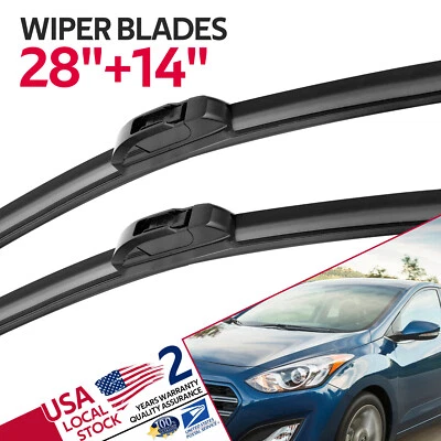 OEM Quality Windshield 28"&14" Wiper Blades U/J-HOOK For Kia Forte5 2014-2018 - Изображение 1 из 4