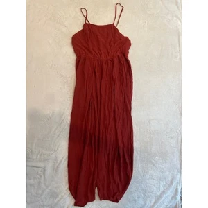 HALARA Spaghettiträger Gaze Resort Jumpsuit M rot rückenfrei Schnürung Baggy Karotte - Bild 1 von 7