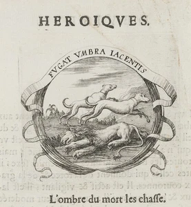 Nach Unbekannt (17.Jhd), Hunde fliehen vor Löwen,  1649, KSt. Barock 1600-1649 - Bild 1 von 4