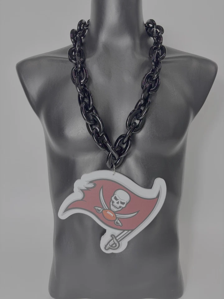 Collar de cadena grande Tampa Bay Buccaneers - Colgante con logotipo de espuma 6x7, 34 pulgadas negro C Foto 1 de 1