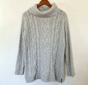 LOFT Damen Rollkragenpullover Zopfmuster Fischer Größe M grau Cabincore rustikal - Bild 1 von 10