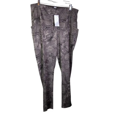 Legging Chico's NUEVO Zenergy 3 So Adelgazante Gamuza Gris Paisley Pkt Trabajo Deportivo Foto 1 de 4
