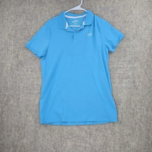 Hollister Mens Advanced Stretch Polo Shirt Medium Blue - Picture 1 of 6