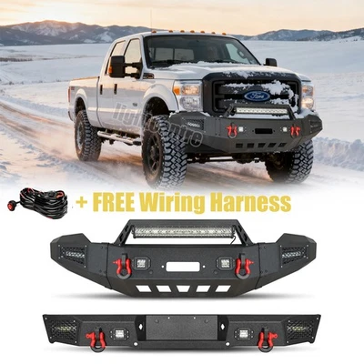 Parachoques delantero/trasero con placa de cabrestante para Ford F250/F350/F450/550 Super Duty 2011-2016 Foto 1 de 4