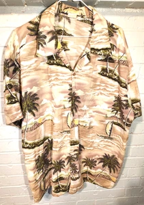 Camicia Island Texas Historic Round Rock TX da uomo Aloha con bottoni tasca USA XL - Foto 1 di 8