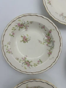 Set Of 8-1930’s Princess By Pope Gosser Fruit Bowl Pink Rose Gold Arched Band - Picture 1 of 12