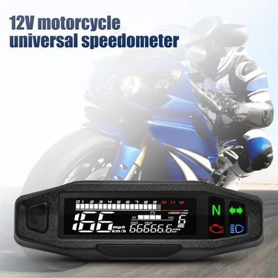 Moto LCD Digital Odómetro Velocímetro Tacómetro Piezas Impermeable Duradero Foto 1 de 4