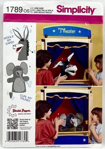 2012 Simplicity Schnittmuster 1789 Handpuppen Esel Elefant Tiere 17668 - Bild 1 von 2