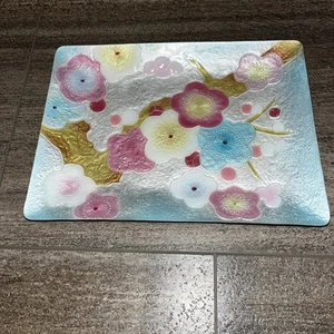 Vintage ANDO Cloisonne smalto su vassoio metallo fiori iris in fiore Giappone anni 80 - Foto 1 di 7