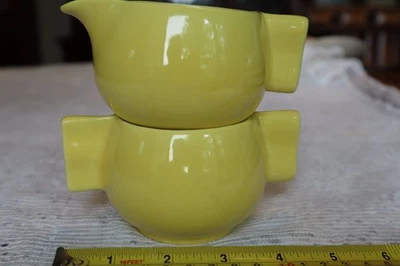 Gladding McBean Franciscan Ware CREMA Y AZÚCAR Harina de esperma amarilla especial Foto 1 de 4