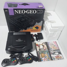 NEO GEO CD Console CD-T01 SNK Japanese console #0208012 with box 4 games Japan