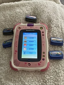 VTech Innotab 2 Pink Handheld Learning Game System Tablet w/ 5 Games Tested - Picture 1 of 5