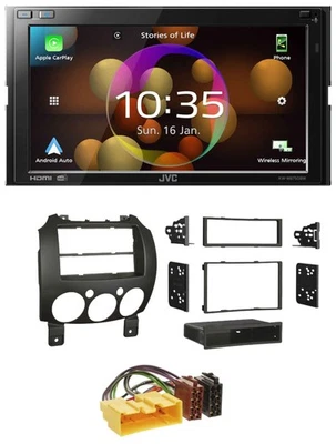 JVC DAB MP3 2DIN Bluetooth USB Autoradio für Mazda 2 (ab 2007) - Bild 1 von 4