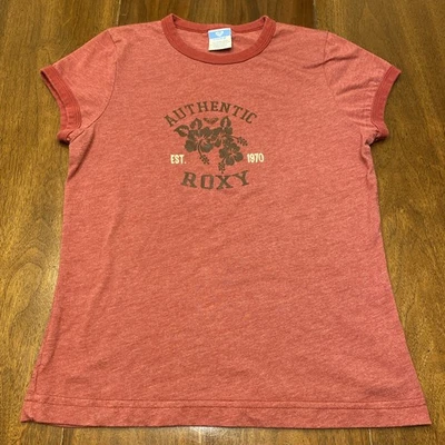 Camisa de Skate Roxy Surf Y2K Vintage Años 90 Para Mujer M Bebé T Floral Timbre Hecha en EE. UU. Foto 1 de 4