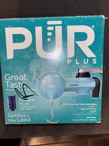 PUR Plus Faucet Mount Water Filtration System 3-in-1 Lead Reduction Seaglass - Picture 1 of 2
