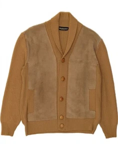 UMBERTO SEVERI Mens Cardigan Sweater Medium Beige LR14 - Picture 1 of 4
