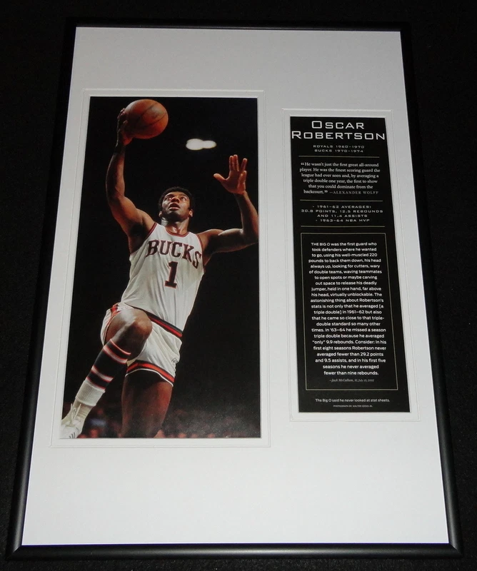 Oscar Robertson Big O Bucks Framed 12x18 Photo Display - Image 1 of 1